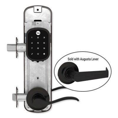 Yale Z-Wave Plus Assure Interconnected Key-Free Touchscreen Lockset, Augusta Lever, Left Handed, 5.5 In. Prep, Oil-Rubbed Bronze